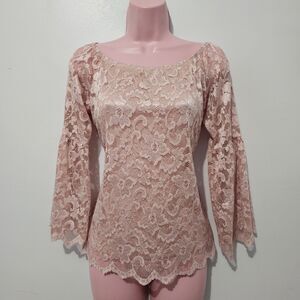 Almost Famous - Blouse Off the Shoulder Lace - Size M - Pink